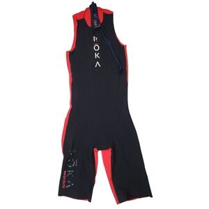 ROKA Viper Elite Swimskin Men Size M Black Red Triathlon Ironman Biking Running